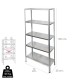 Estanteria Acero Galvanizado con 5 Baldas 150x75x30 cm. Baldas ajustables. Peso maximo 150 Kg.
