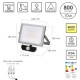 Foco Led Plano 10 Watt. Luz Blanca 4000º K  IP 65 800 Lumenes Con Sensor de Presencia