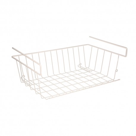 Cesta Bajo Estante Colgante Blanca 39x25x11cm.