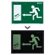 Cartel / Señal Fluorescente Salida Escalera Izquierda Abajo 30 x 21 (Alt.) cm.