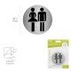 Placa Adhesiva Baño "Mujer / Hombre" Acero Inoxidable Ø 7 cm.