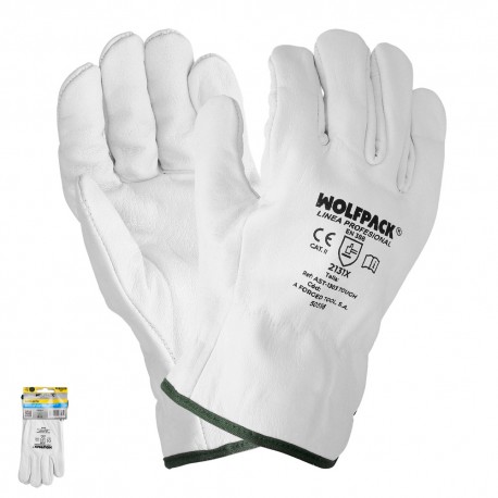 Guantes Trabajo Piel FLOR 8" Con Colgador (Par)