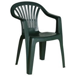 Silla Respaldo Bajo Resina Monobloc, Color Verde, Modelo  Lyra