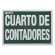 Cartel Cuarto De Contadores 30 x 21 (Alt.) cm.