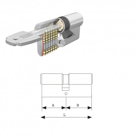 Cilindro Tesa Seguridad T60 /30x30 Latonado