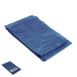 Lonas Con Ojetes De Aluminio 8x12 metros(Aproximadamente)  Con Ojetes Metálicos, Lona de Protección Duradera, Color Azul.