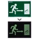 Cartel / Señal Fluorescente Salida Escalera Derecha Arriba 30 x 21 (Alt.) cm.