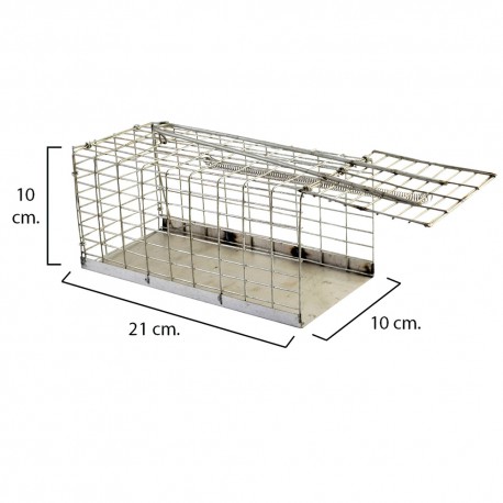 Trampa Ratas Jaula Metal Completa 21x10x10 cm