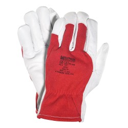 Guantes Piel / Lona Con Colgador 8" (Par)