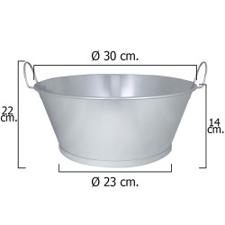 Barreño Galvanizado Baño  12"  30x14 cm.   6 Litros