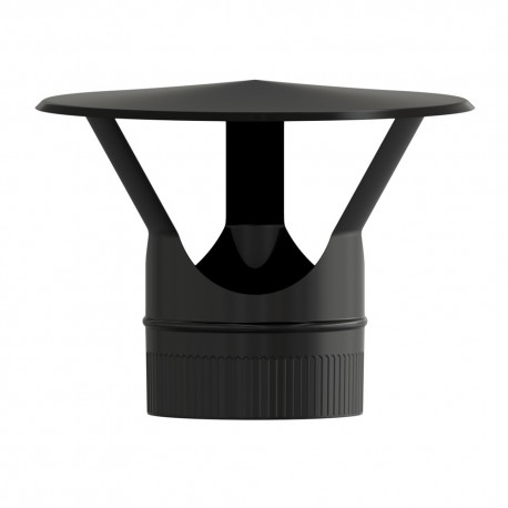 Sombrero Estufa Vitrificado Negro Ø 200 mm. Sombrero Tubo Chimenea, Sombrero Tubo Humo, Sombrero Tubo Calefacción, Sombrero Humo