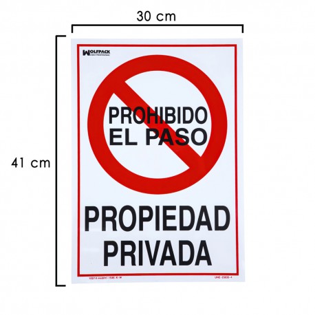Cartel Propiedad Privada 21 x 30 (Alt) cm.
