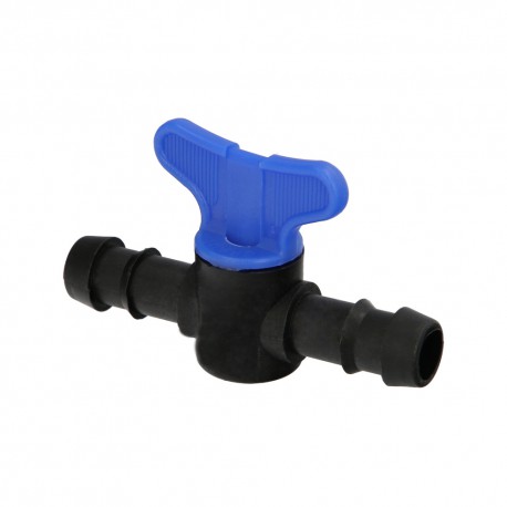 Mini Llave De Paso Para Tuberias Goteo Ø 16 mm. (Bolsa 25 Piezas) Riego Por Goteo, Microaspersión, Nebulización