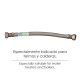 Latiguillo Flexible Reforzado Acero Inoxidable Termo Hembra 1/2" - Hembra 1/2" Longitud 300 mm