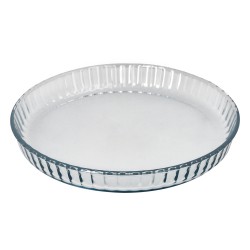 Molde Rizado Horno Cristal Borosilicato Ø 28 cm. Ideal Postres, Cocina, Resposteria, Tartas, Quiche, Libre BPA