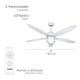 Ventilador Techo Ø 124 cm. 70 Watt. Con Luz y Mando A Distancia 5 Aspas y 3 Velocidades. Con temporizador