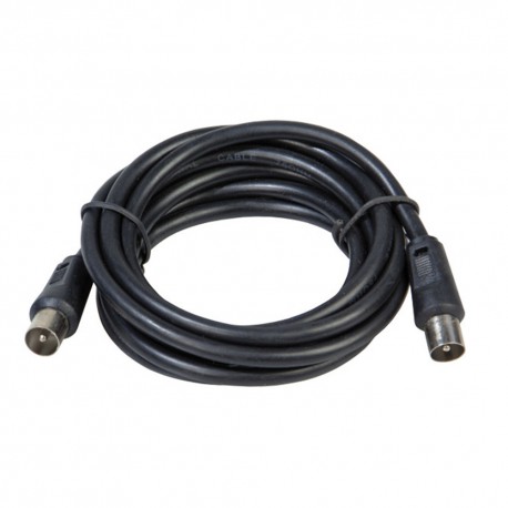 Prolongación TV Video Macho-Macho 2 metros / Ø 9,5 mm. Con Adaptador Macho-Hembra Color Negro