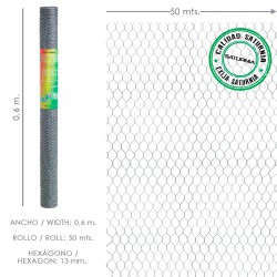 Enrejado Triple Torsion 13/  60 cm. Rollo 50 Metros Uso Domestico