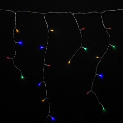 Guirnalda Luces Navidad Cortina 10x1 Metros 345 Leds Multicolor. Luz Navidad Interiores y Exteriores Ip44. Cable Transparente