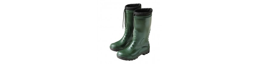 Botas goma altas verdes de invierno